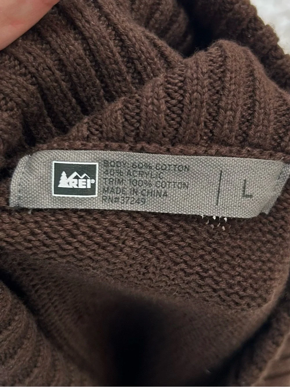 REI Army Green Men's Cardigan Sweater Medium